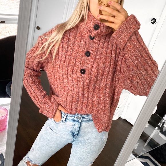 🧶 ZARA RUSTY PINK RIBBED CHUNKY KNIT JUMPER! - Picture 5 of 12